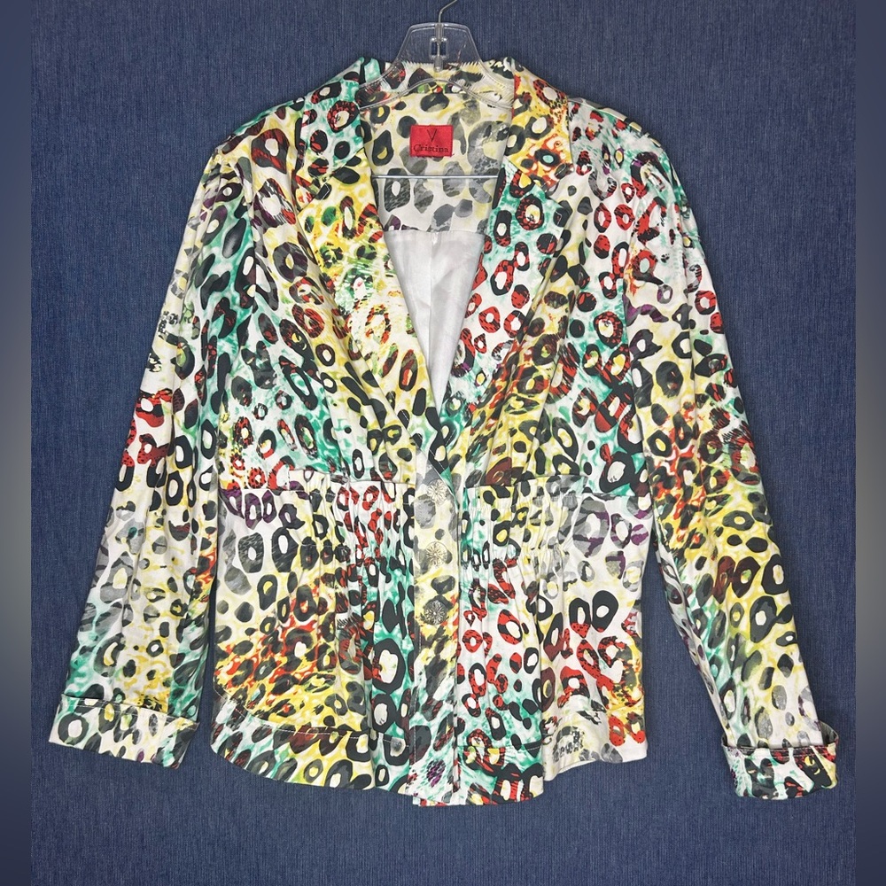 V Cristina Multicolor Leopard-Print Blazer